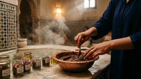 خطوات الحمام المغربي الصحيح للتنظيف والتنعيم في البيت خطوة بخطوة