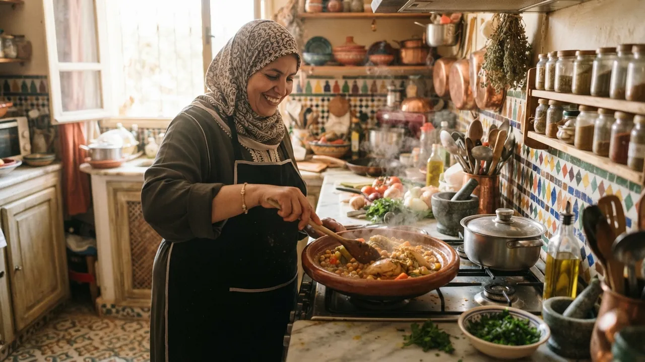 مكونات وعمل طاجن البازلاء باللحمة المفرومة أو القطع