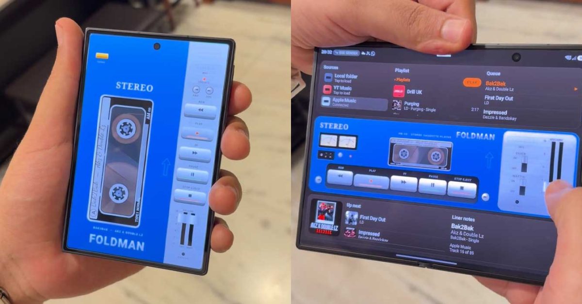 تطبيق «Foldman» مشغّل Walkman لهاتف Galaxy Z Fold 8