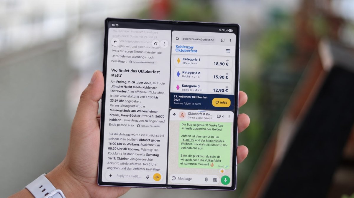 كيف تستغل الشاشة الكبيرة في Galaxy Z Fold8 مقارنةً بـ iPhone Duo