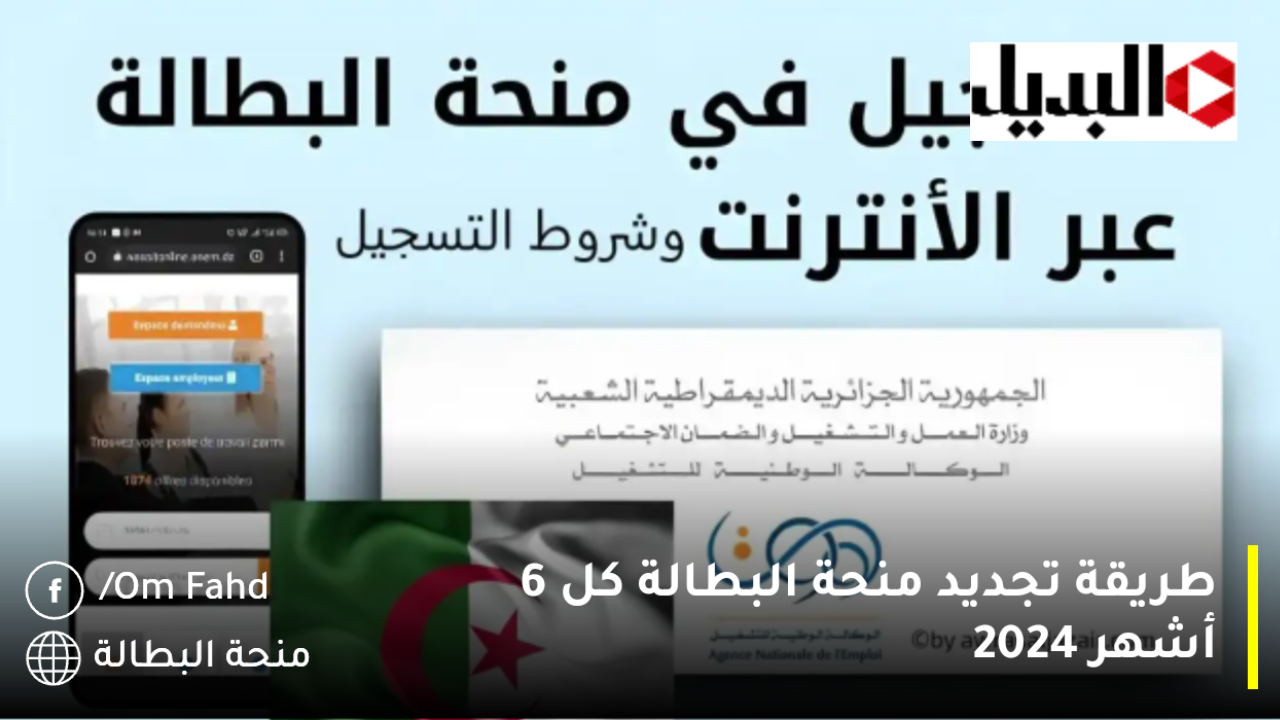منحة البطالة 2025 ✅ | طريقة تجديد منحة البطالة كل 6 أشهر 2025 عبر الوكالة الوطنية للتشغيل minha.anem.dz
