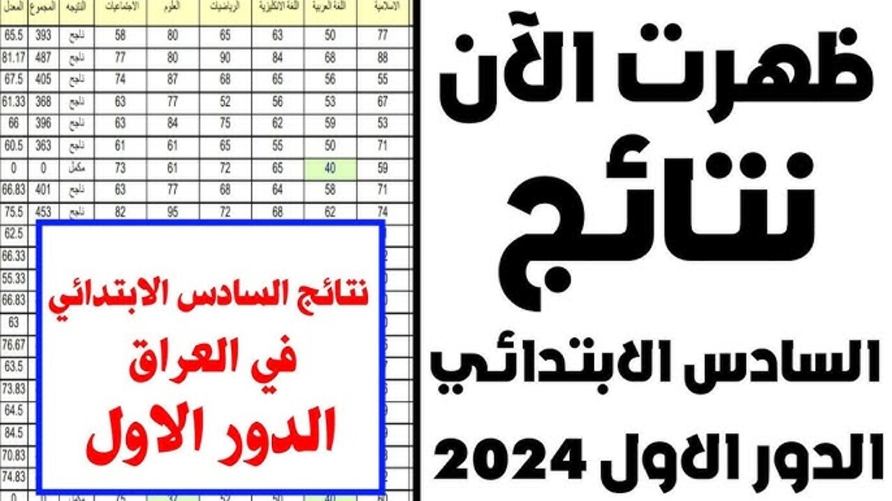 “مليـــون مبـــارك للنـاجحيين“ نتائج التمهيدي السادس الابتدائي 2025 الدور الأول محافظة صلاح الدين موقع نتائجنا results.mlazemna