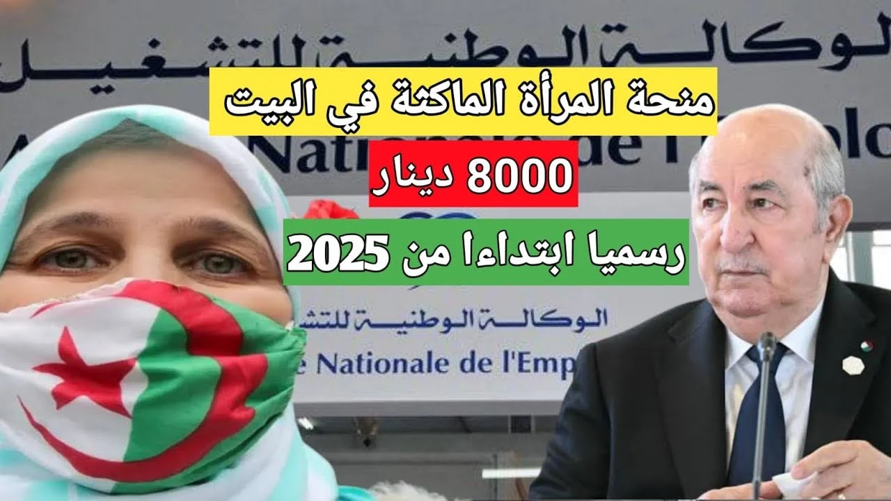 تصل ل800 دينار جزائري.. طريقة التسجيل في منحة المرأة الماكثة في المنزل 2025 واهم الشروط المطلوبة