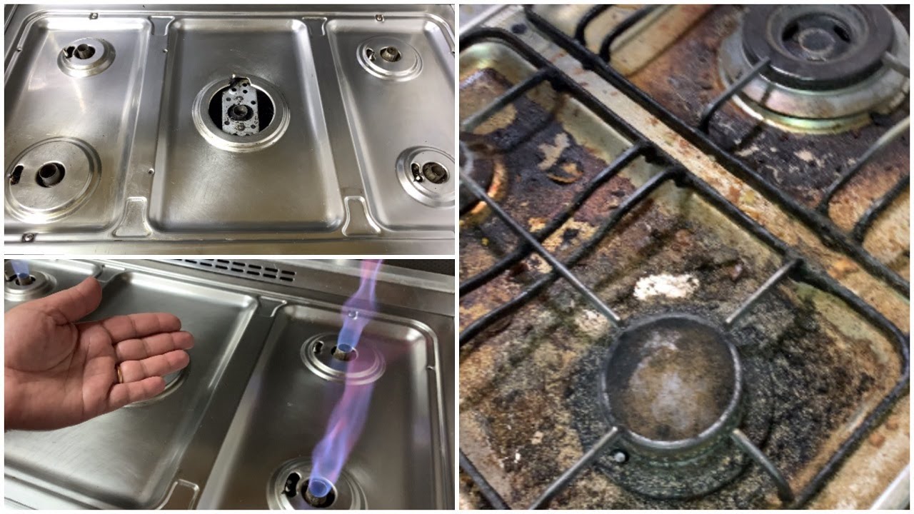 تنظيف البوتاجاز الاستانلس من الحرق