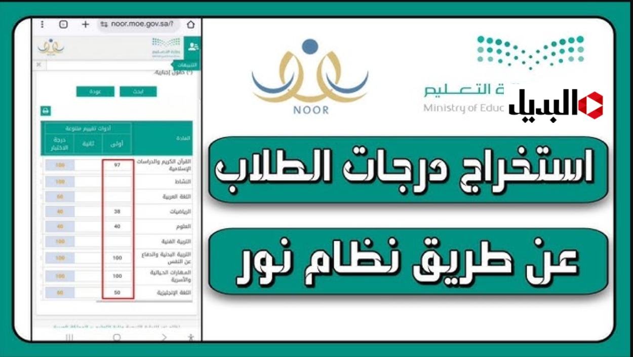 النتائج الدراسية نظام نور 1447 هـ.. خطوات الاستعلام وأهم الخدمات للطلاب وأولياء الأمور